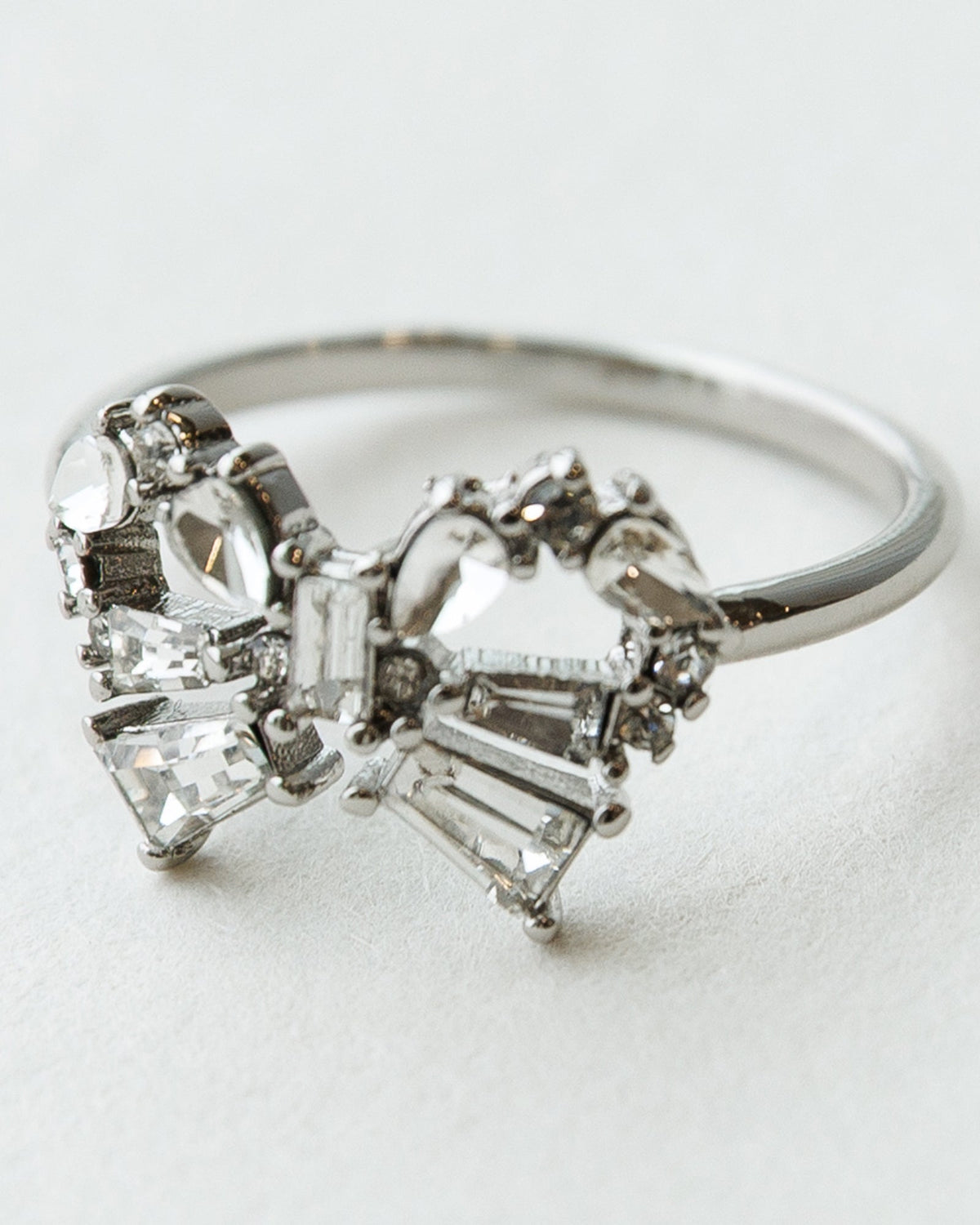 Silver Elevated Bow Ring
