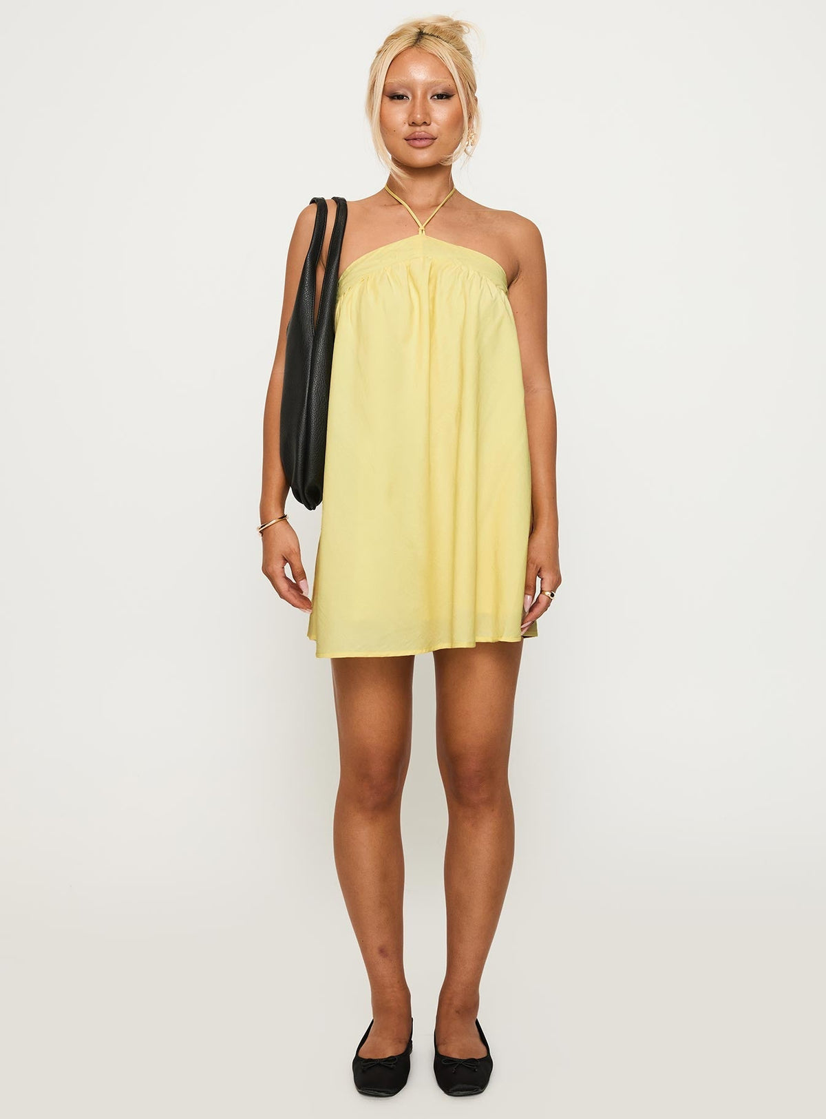 Moonlit Mini Dress Lemon