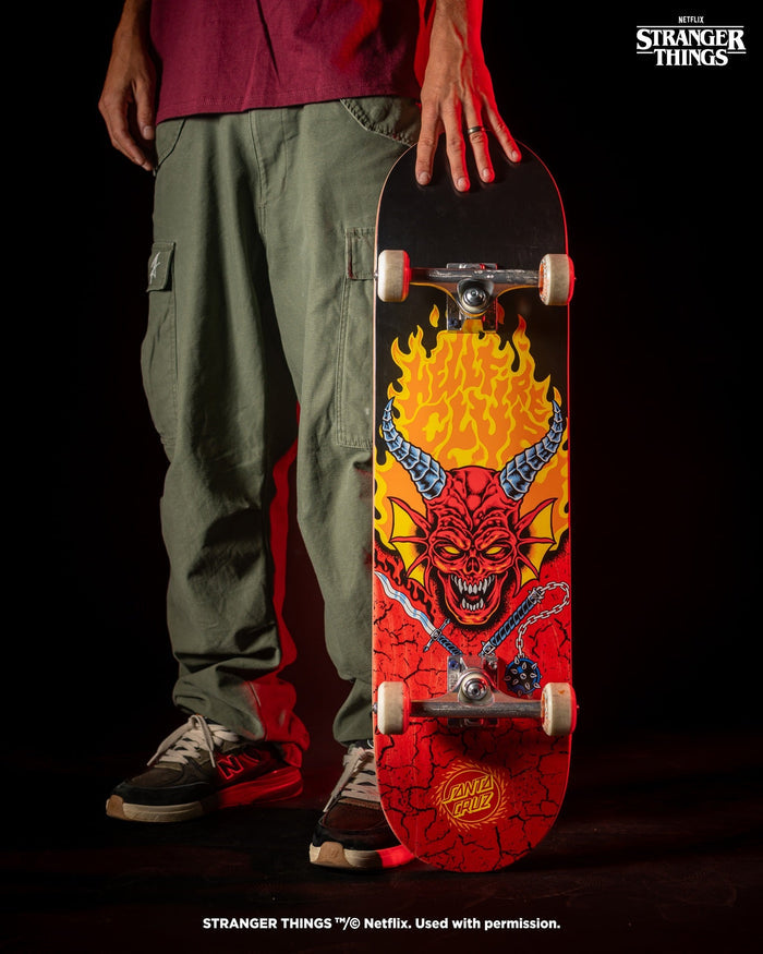 8.25in Stranger Things Hellfire Club Santa Cruz Skateboard Deck