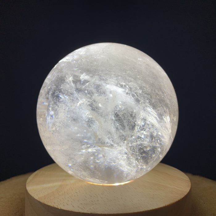 860g 8x8x8cm White Clear Quartz Sphere from China