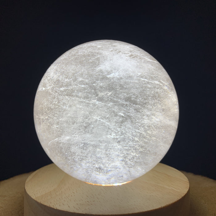 914g 8x8x8cm White Clear Quartz Sphere from China