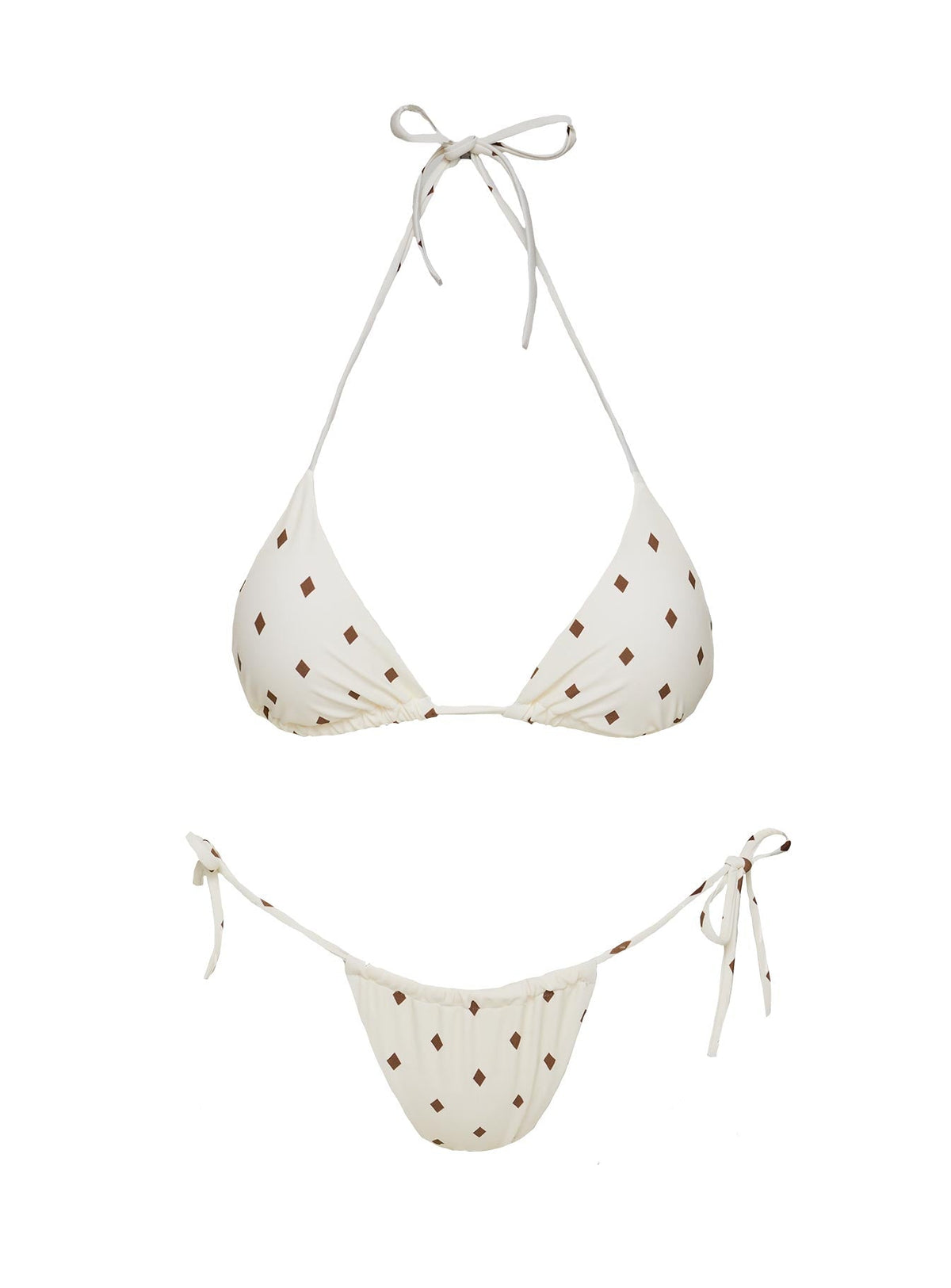 Jenner Triangle Bikini Top White Diamond