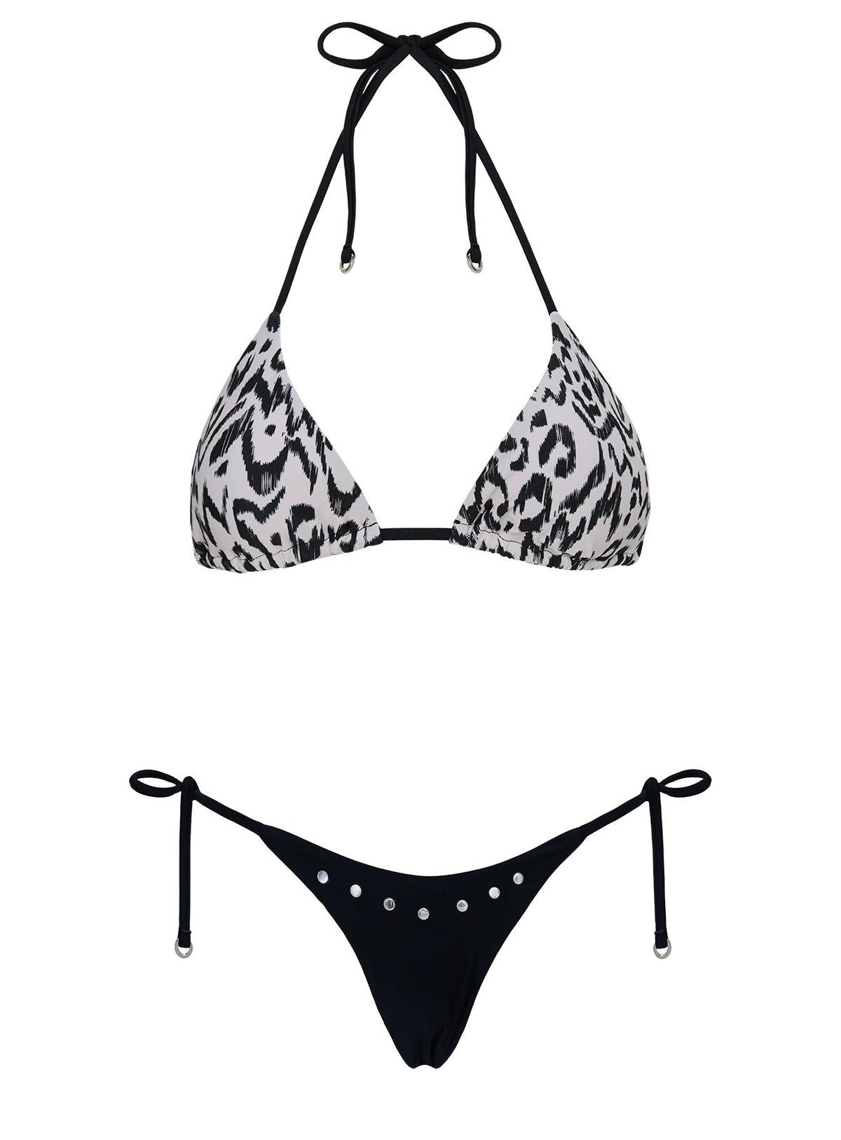Jenner Triangle Bikini Top Mono Zebra