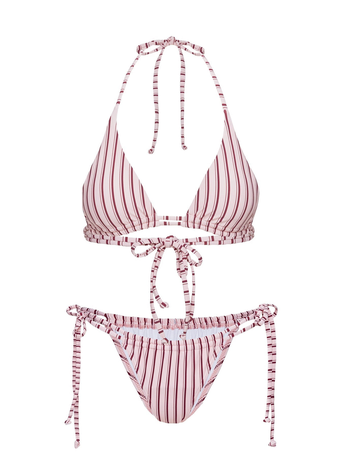 Seahaven Tie Side Bikini Bottoms Pink Stripe