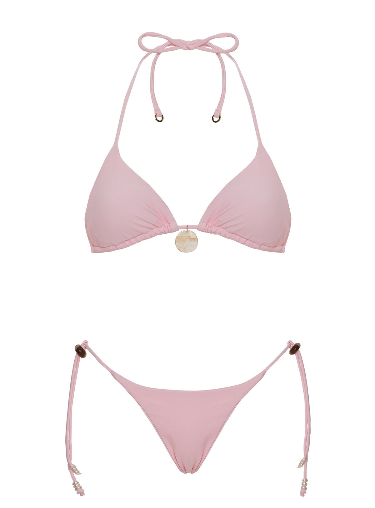 Zabina Hardware Triangle Bikini Top Pink