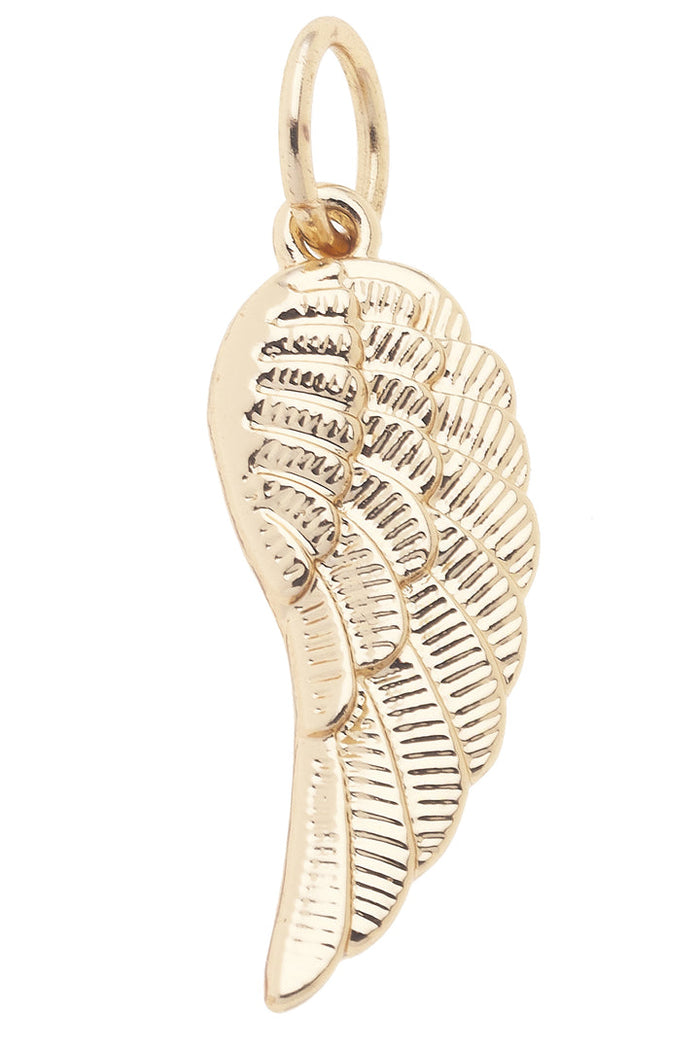 Angel Wing Charm in Shiny Gold
