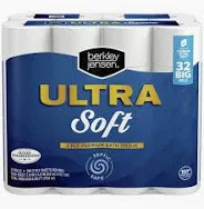 Berkley Jensen Ultra Soft Bath Tissue, 32 Rolls, 244 Sheets