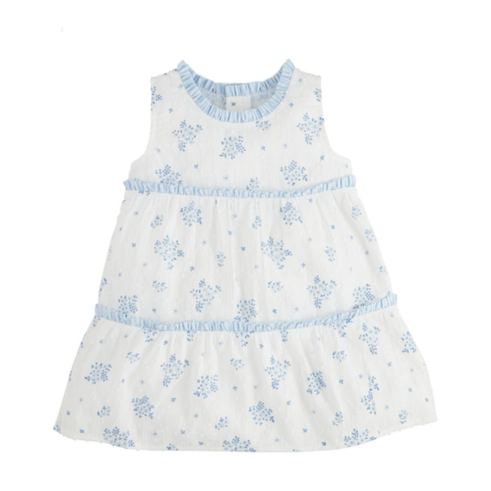 Blue Floral Tiered Dress