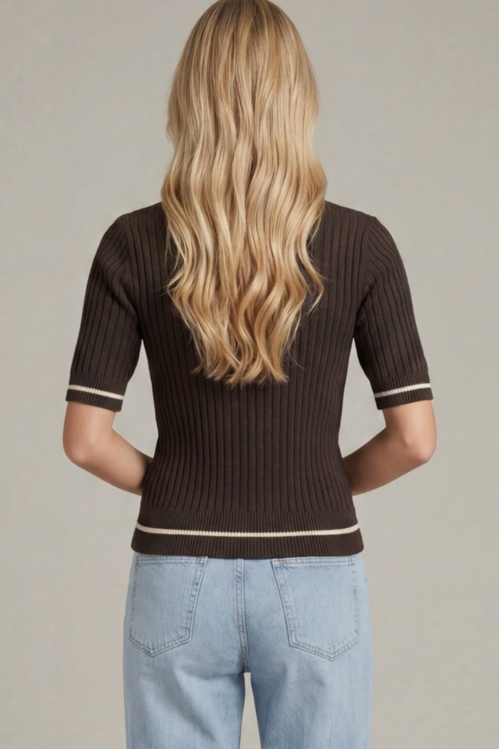 Contrast Knit Cardigan
