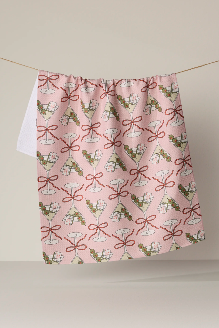 Flower Tinis Geometry Tea Towel