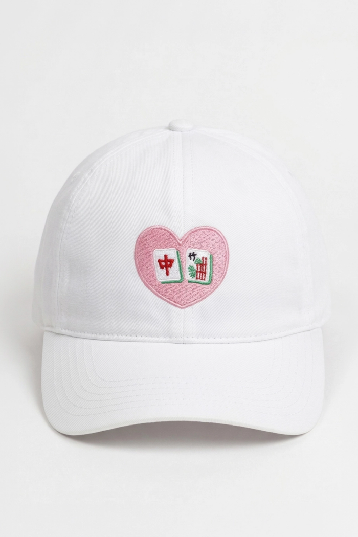MAHJONG Heart Tiles Embroidered Baseball Cap
