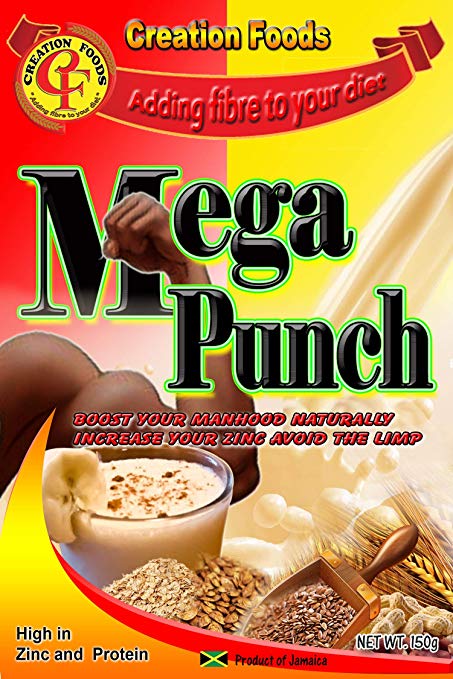Mega Punch Jamaica's Finest Breakfast & Sports Mens's Health Drink-150g Creation Foods-B