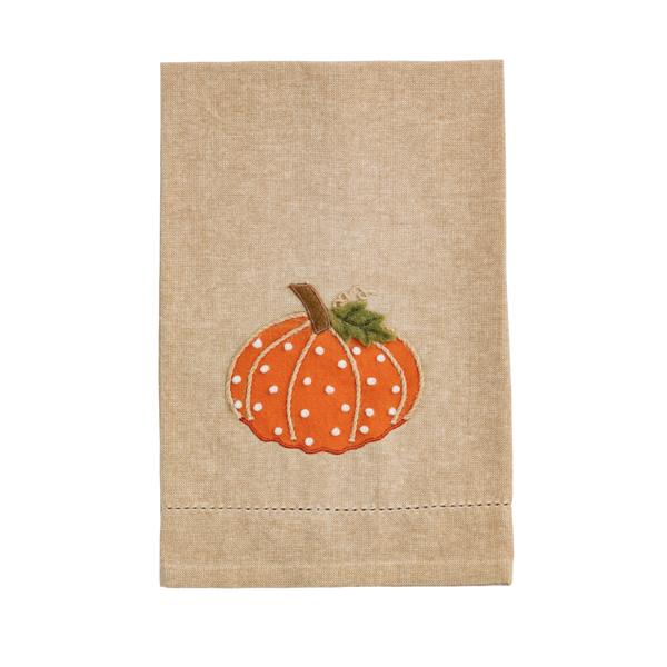 Orange Pumpkin French Knot Towel