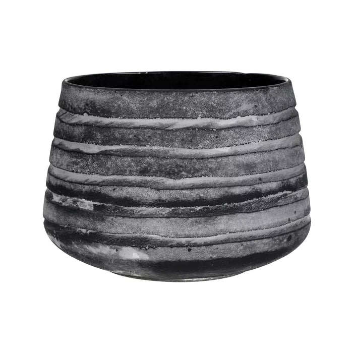 ROCK vase glass DIA 23 x H 16 cm grey-Renaissance Design Studio