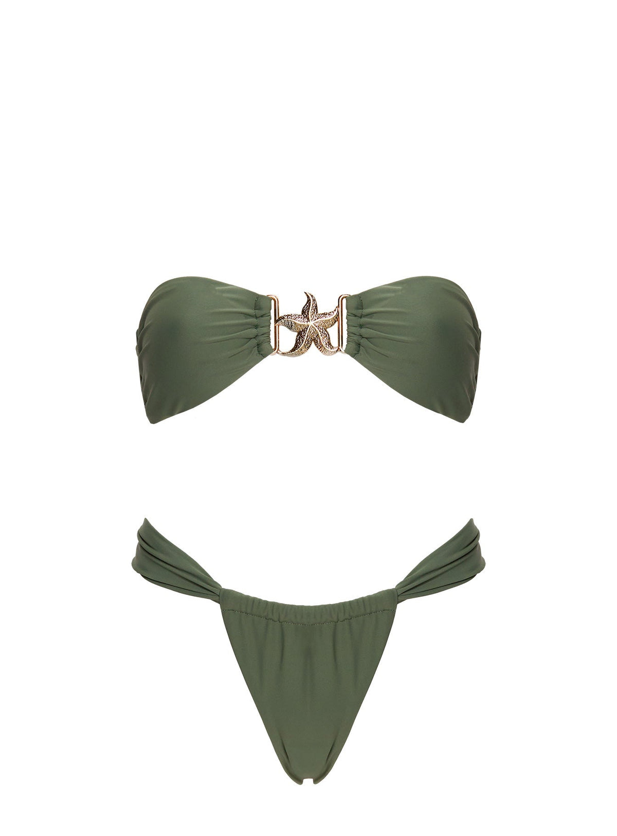 Summer Season Ruched Side Bikini Bottoms Green