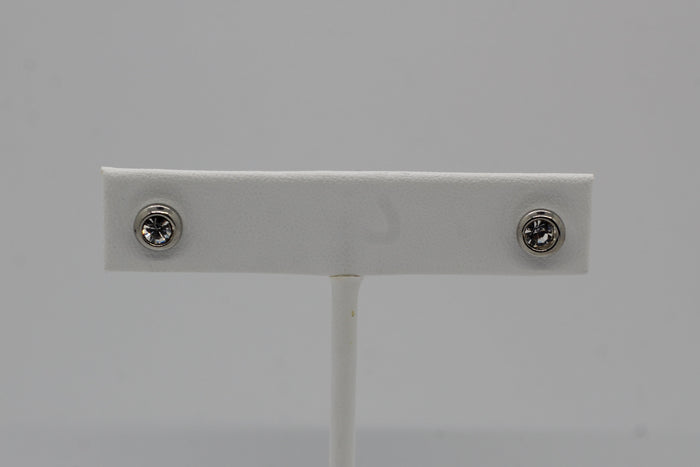 Stainless Steel Cubic Zirconia Stud Earrings