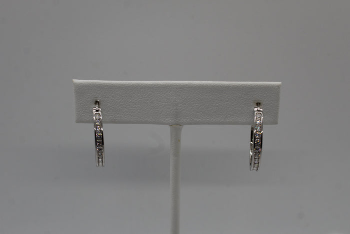 Sterling Silver Cubic Zirconia Hoop Earrings