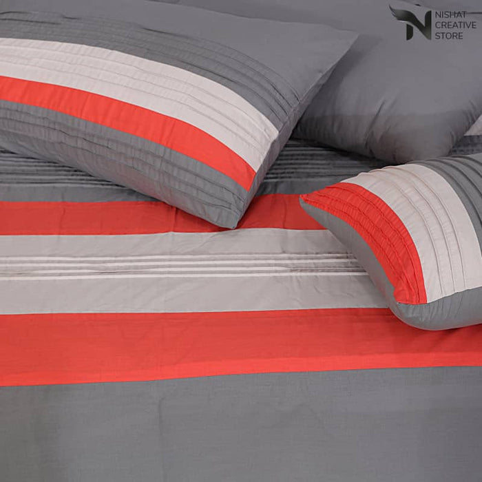 Stone Berry &Gray Plated Quilt Cover Set Designs 156 - Nishat Creative Store