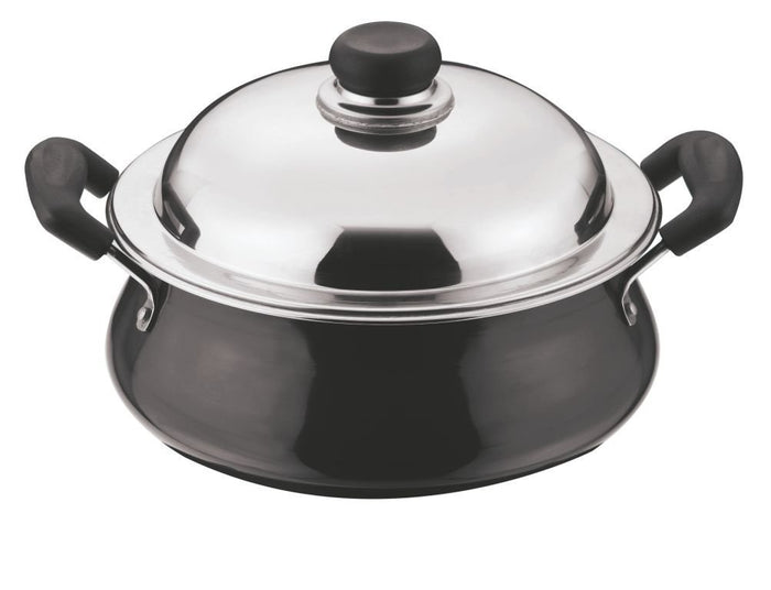 Vinod Black Pearl Hard Anodised Handi with Lid 6.5 Liters Large