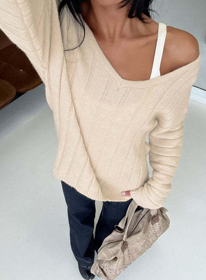 Main Thing Knit Sweater Beige