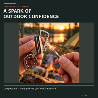 🔥 Limited-Time Offer | 3-in-1 Survival Keychain – Refillable Fire Starter, Bottle Opener & Carabiner Clip for Camping & Everyday Carry