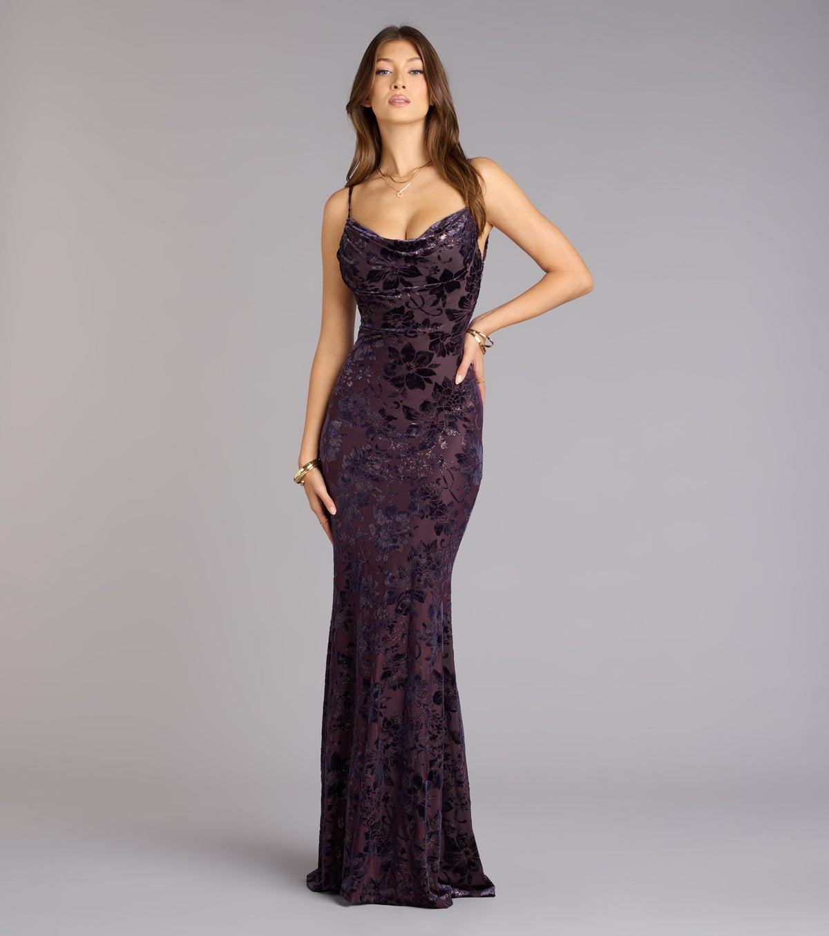 Maddie Velvet Open Back Mermaid Formal Dress
