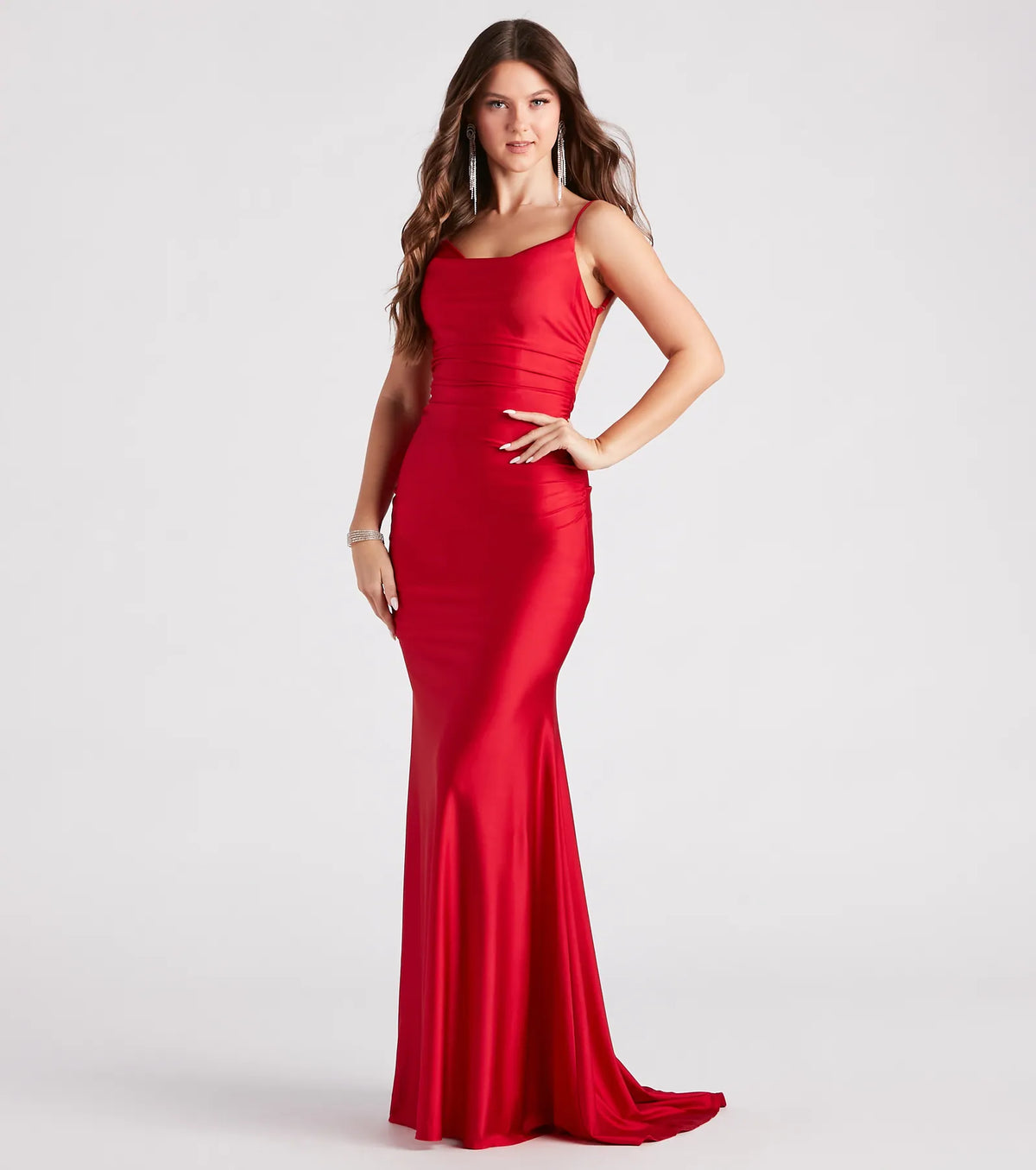 Reagan Formal Satin Low Back Mermaid Dress