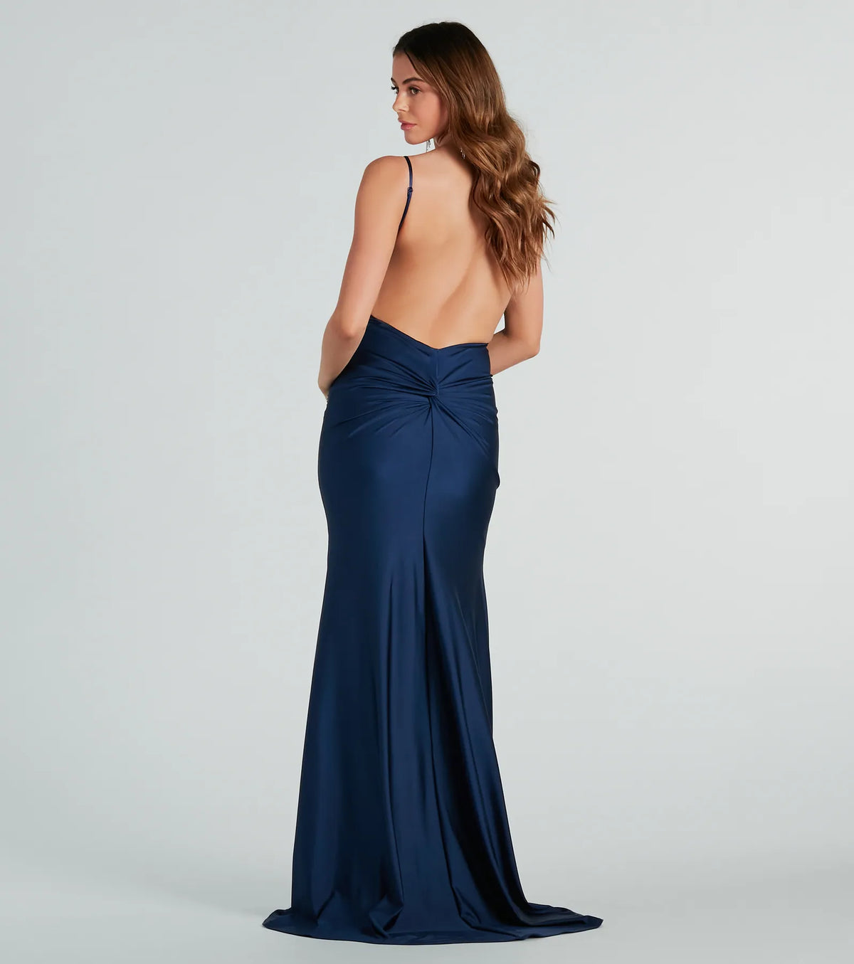 Reagan Formal Satin Low Back Mermaid Dress