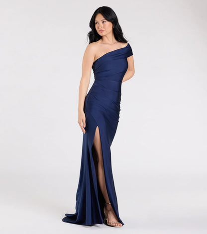 Mona Off-Shoulder Slit Mermaid Formal Dress