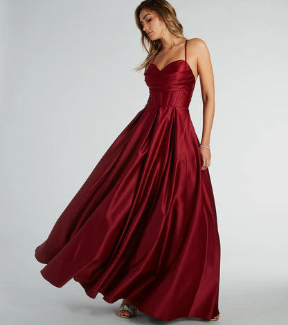 Kayla Satin Cowl A-Line Ball Gown