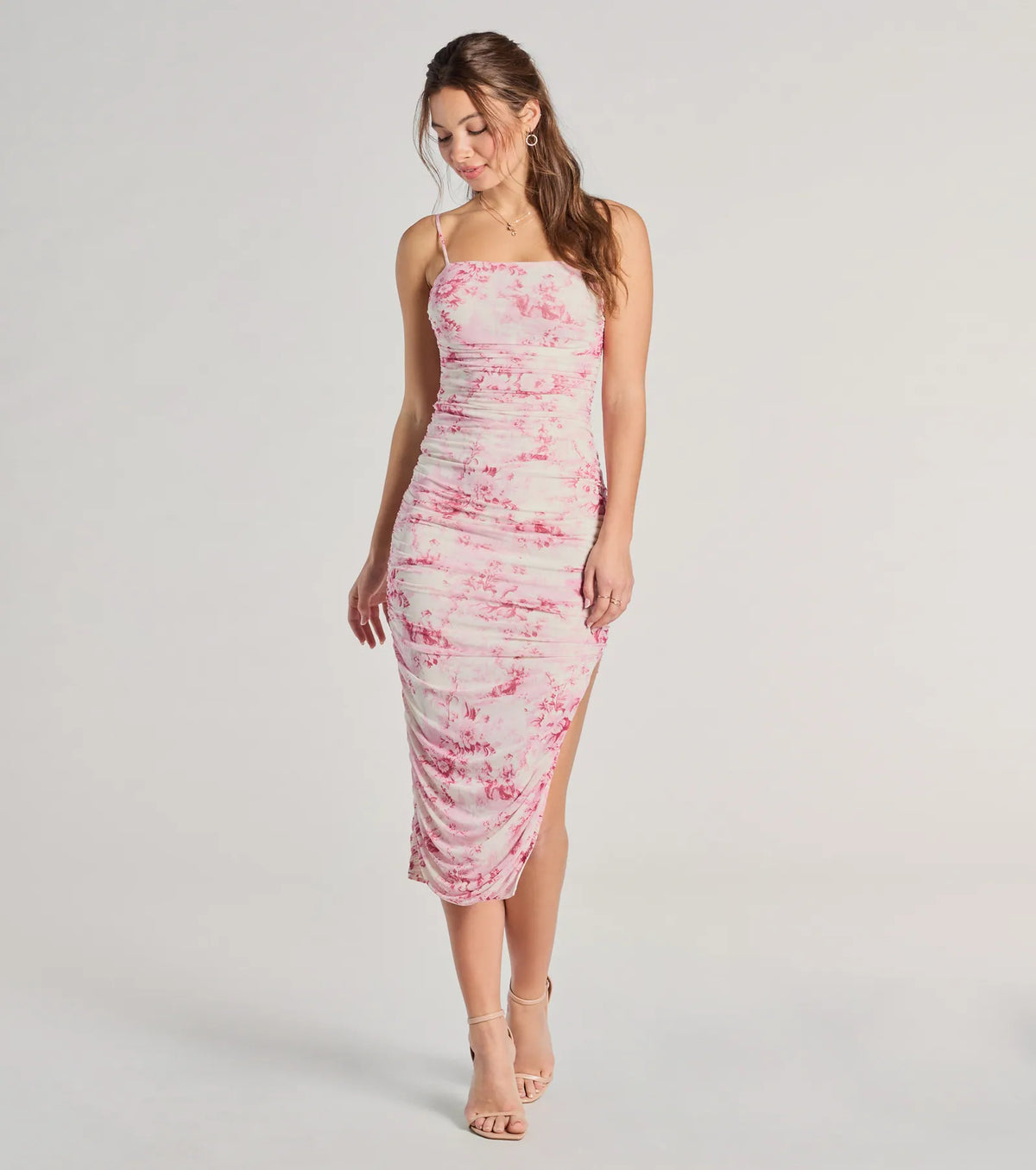 Blossom In Style Mesh Floral Midi Dress