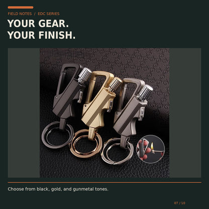 🔥 Limited-Time Offer | 3-in-1 Survival Keychain – Refillable Fire Starter, Bottle Opener & Carabiner Clip for Camping & Everyday Carry