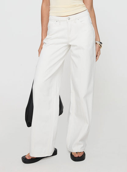 Lando Low Rise Straight Leg Jeans White