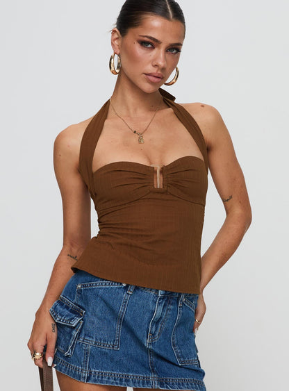 Isabetta Halter Top Chocolate