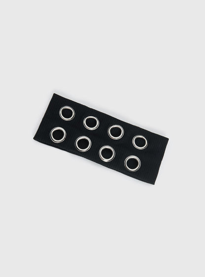 Movie Stars Eyelet Headband Black