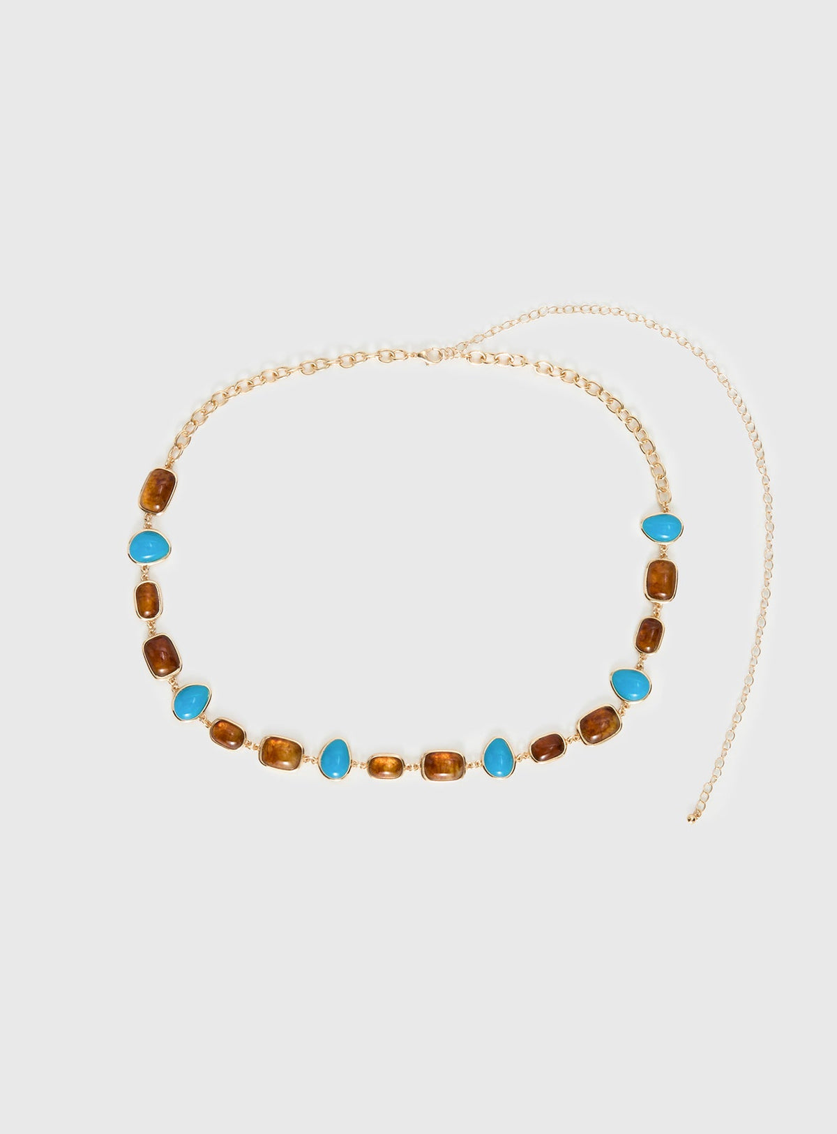 Nuvora Gemstone Chain Belt Gold