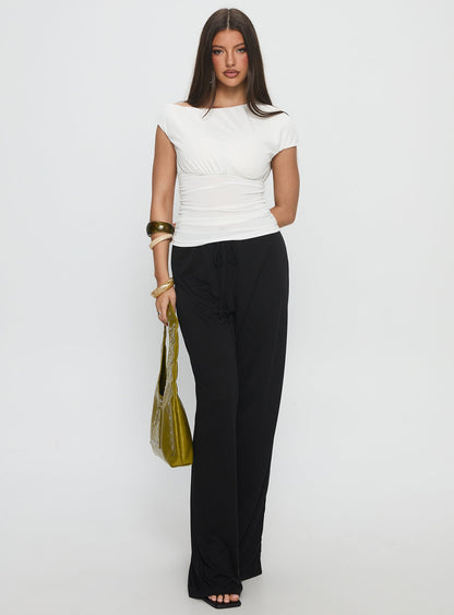 Gavrielle Jersey Wide Leg Pants Black