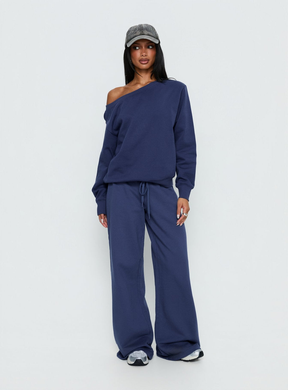 Wellness Off the Shoulder Jumper Navy