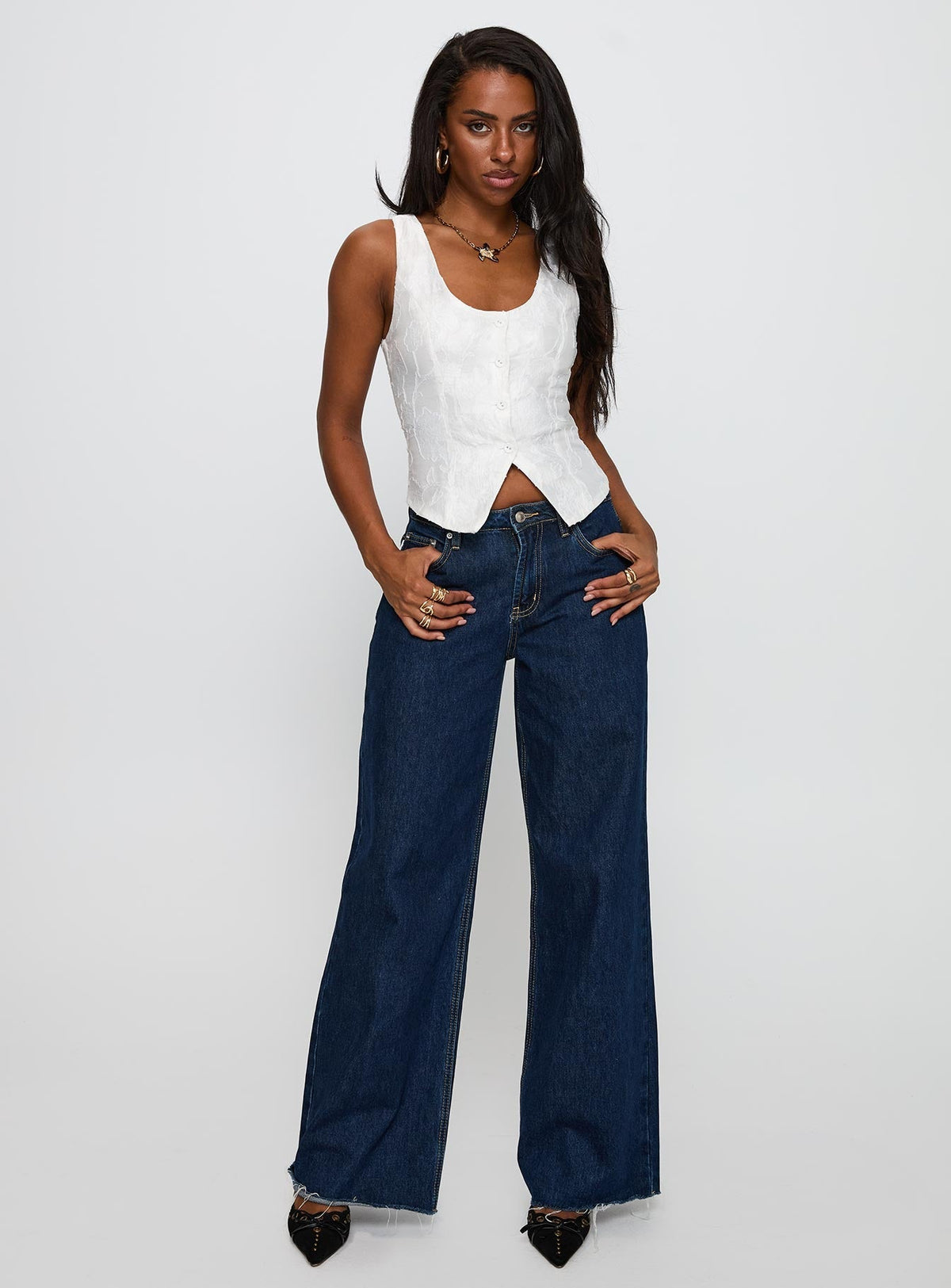 Breathless Embroidered Top White