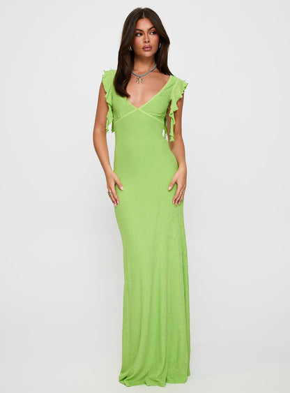Soleila Maxi Dress Green Tonal