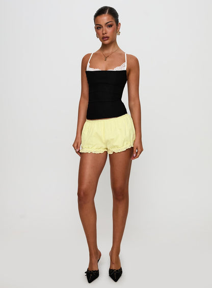 Rhubarb Lace Shorts Lemon Yellow