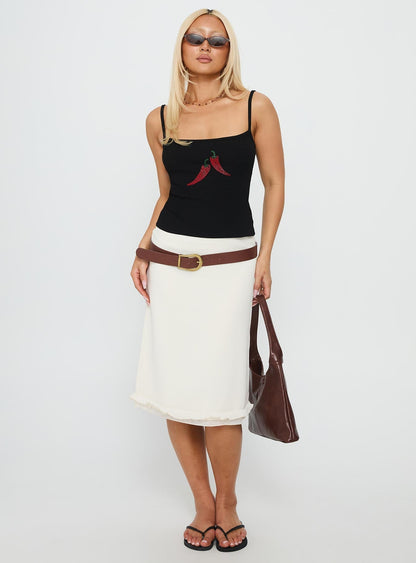 Sweetscape Bead Detail Cami Top Chilli / Black