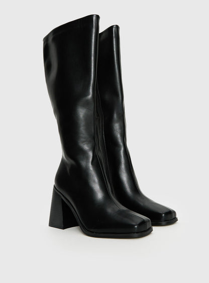 Renzo Knee High Boots Black