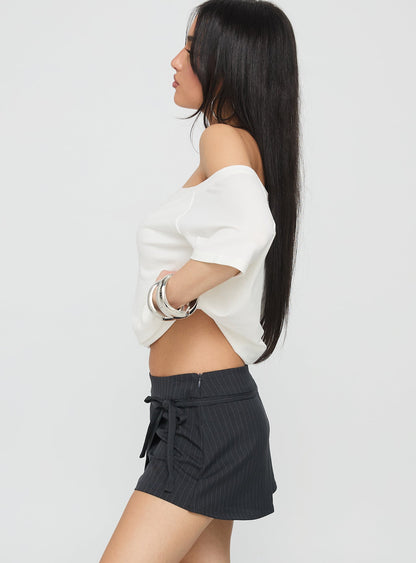 No Angel Wrap Skort Grey Pinstripe