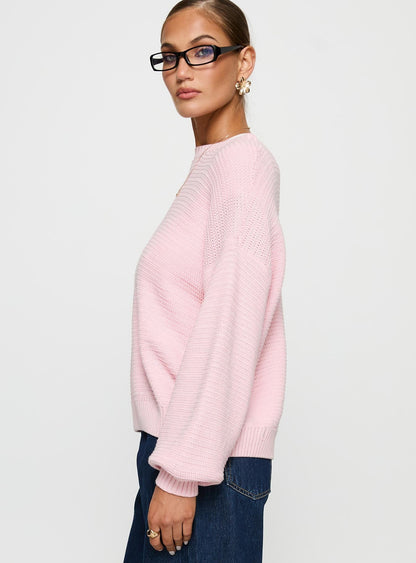 Melzo Crew Neck Knit Sweater Pink