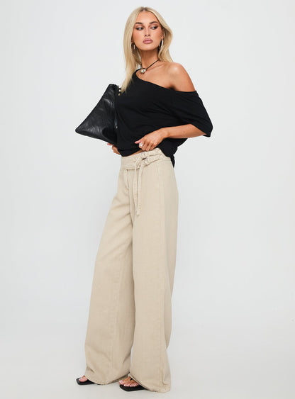Boxie Mid Rise Wide Leg Jeans Washed Green