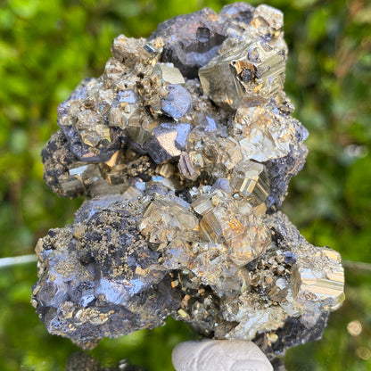 306g 7x6.5x5cm Silver Galena and Gold Pyrite from Peru