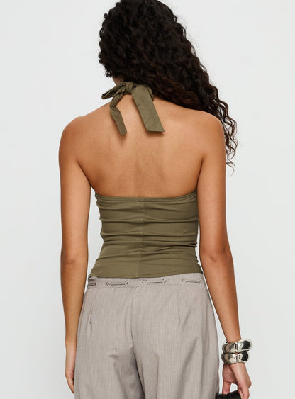 Merril Halter Top Khaki
