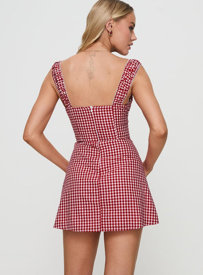 Faubert Mini Dress Red Gingham