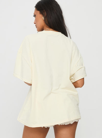 Farmer's Pick Oversized Graphic Top Cream